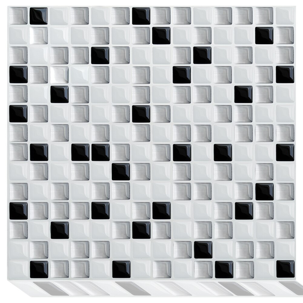 3d mosaik vinyl køkken peel and stick backsplash selvklæbende tapet klistermærke flise  - 1 ark: Mssb -208