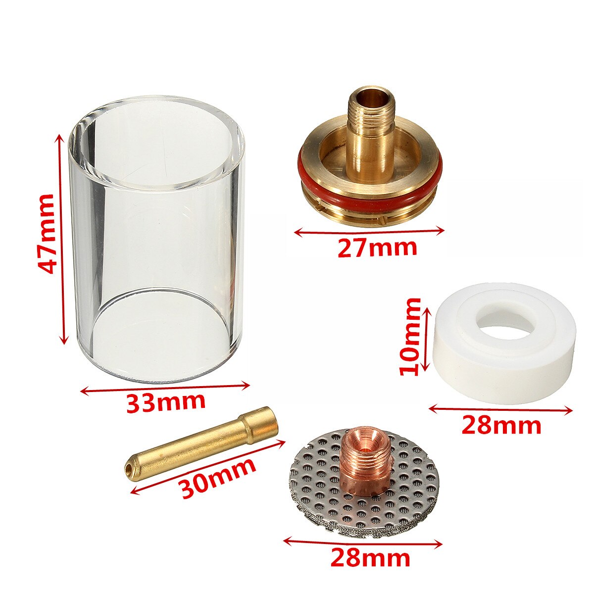40 stks TIG Lastoorts Gas Lens en Spantang Set Compatibel met Voor