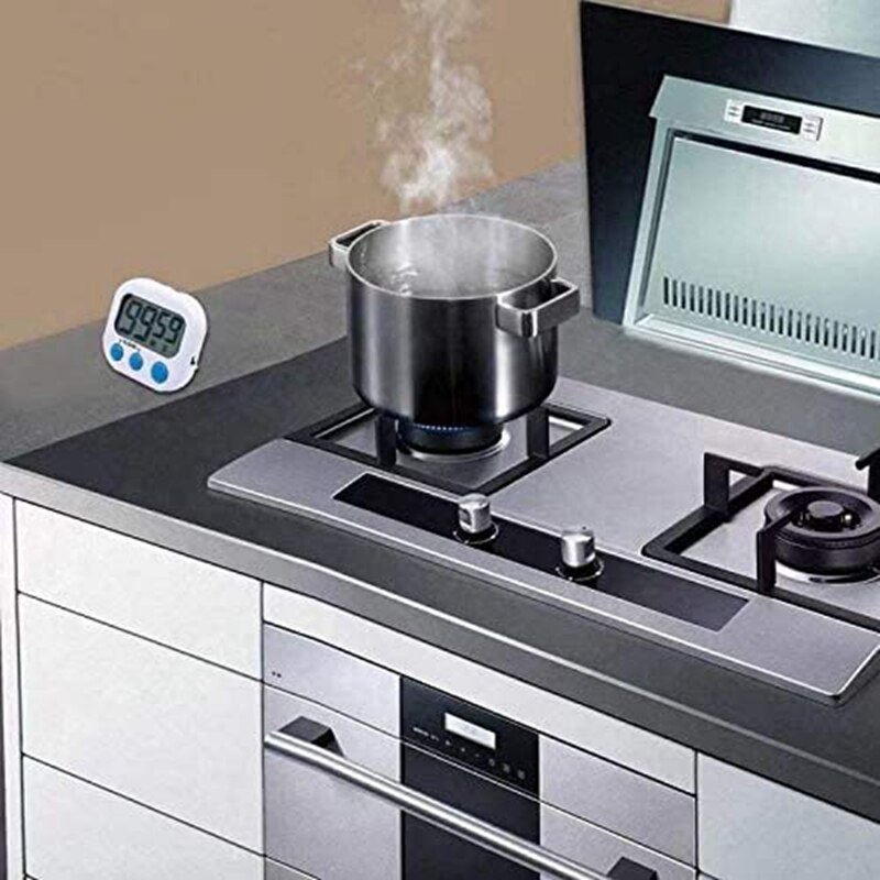 4 Pack Digital Kitchen Timer, Cooking Timers, Loud Alarm, Backing Stand, Minute Seconds Count Up Countdown