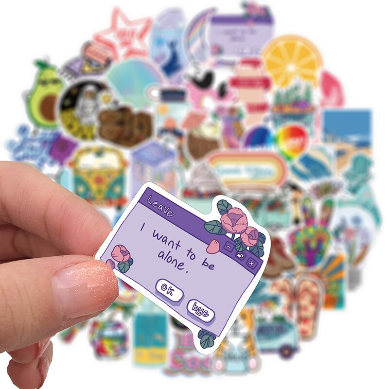 50PCS Cartoon Cute Girl Stickers Things Vinyl Waterproof Skateboard Motorcycle Fridge Decals For Hydro Flask Laptop Stickers