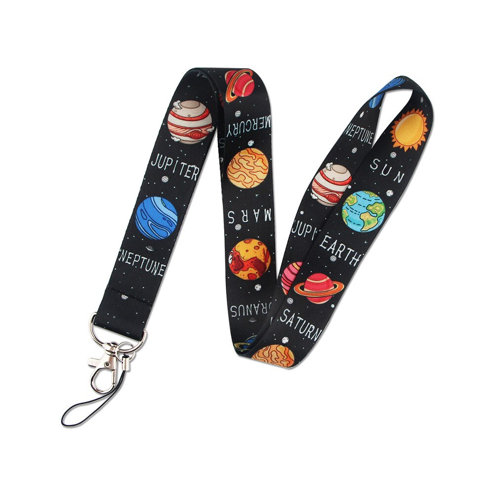 Starry Planeet Nekriem Lanyard Sleutelhanger Mobiele Telefoon Strap Badge Houder Touw Ketting Sleutelhangers Cosplay Accessoires Omboordsels Id