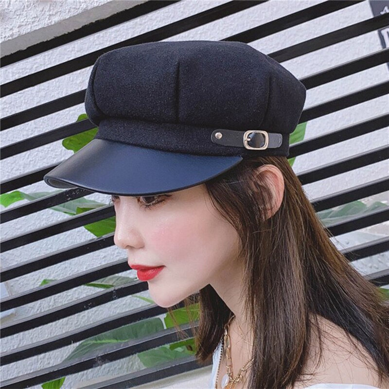 Casual Woolen Achteckige Hüte Für Frauen Winter Herbst Hut Damen Boinas Baskenmütze Kappe Weiblich Ballonmützen Gatsby Caps