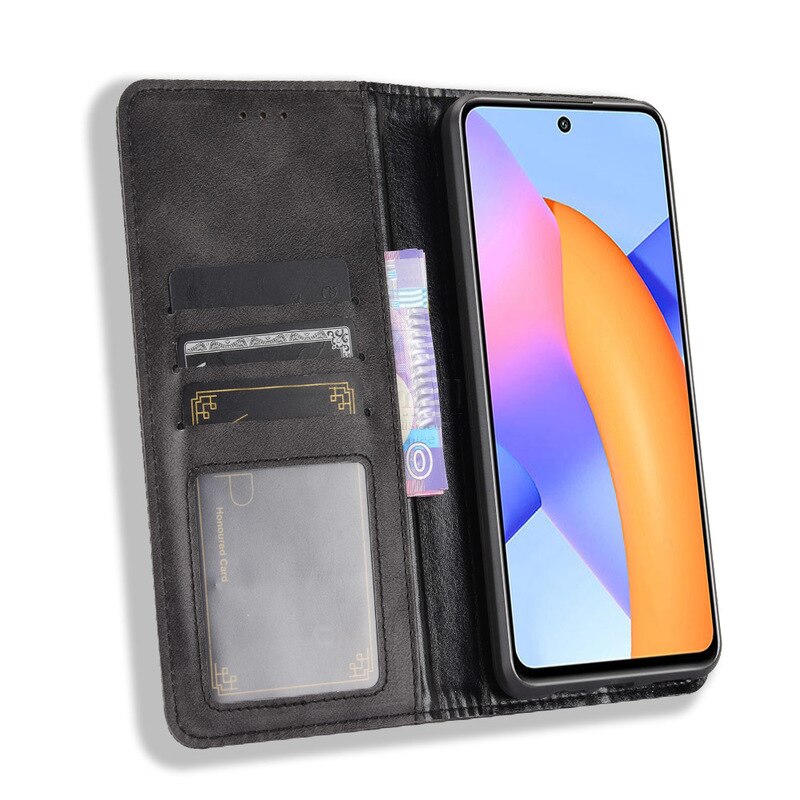 Voor Huawei Honor 10X Lite Case Book Wallet Vintage Magnetische Leather Flip Cover Card Stand Soft Cover Luxe Mobiele Telefoon tassen