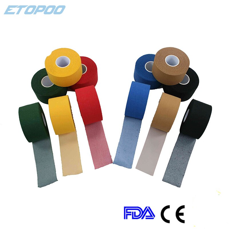 3.8cm*9.14M color Rigid Tape Sports Protect Rigid Sports Tape Strapping Tape Viscose Leukotape sport tape