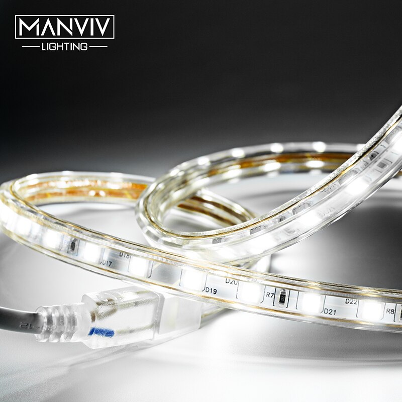 LED Strip 2M 3M 4M 5M 10M 220V SMD5050 60 LEDs/m Hoge helderheid Outdoor Verlichting Voor Kerst Flexibele Light Ship uit ES RU CN