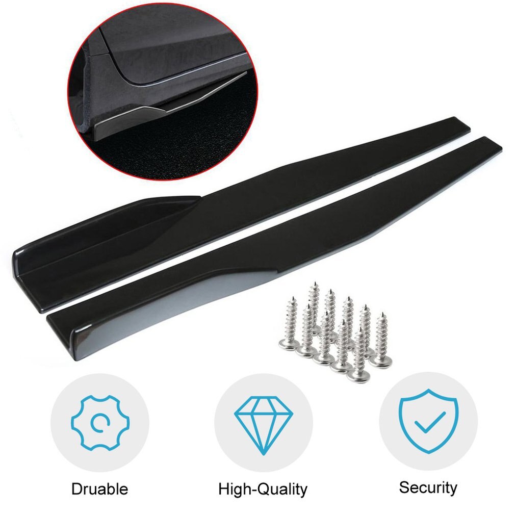 Universal 74.5cm Carbon Fiber Look Side Skirts – 2pc Rocker Panel Splitters For Car Styling