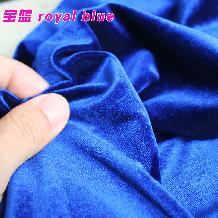 Tela de terciopelo de seda azul real tela de terciopelo Pleuche tela ropa de noche ropa deportiva vendida por el patio