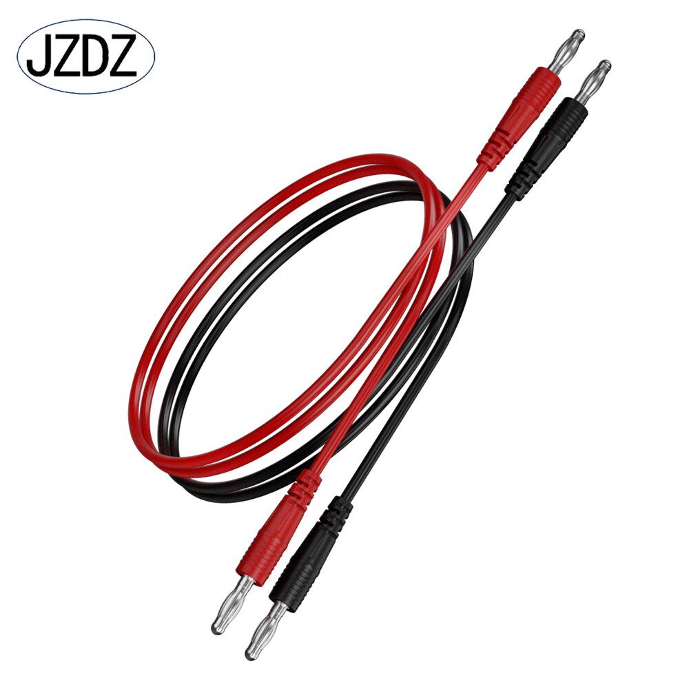 JZDZ 2 uds cables de prueba multímetro Cable de línea 100 cm extremos dobles 4mm conector eléctrico con conector Banana herramientas de bricolaje J.70055