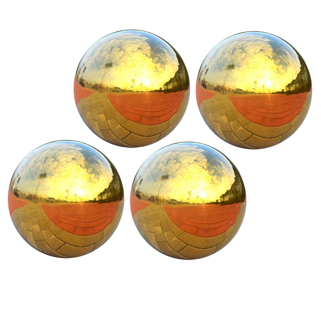 4 pièces/ensemble 304 boule de regard d'acier inoxydable sans couture, boules de miroir, boule creuse de sphère pour la décoration extérieure de jardin
