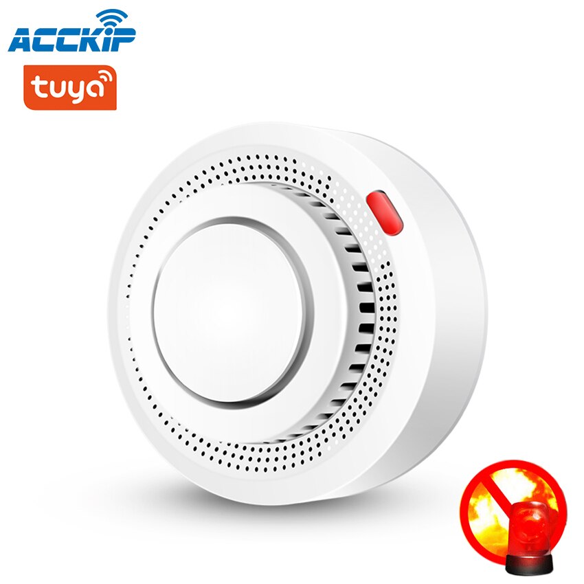 ACCKIP Tuya WiFi Smoke Alarm Fire Protection Smoke Detector Smokehouse Combination Fire Alarm Home Security System Firefighters
