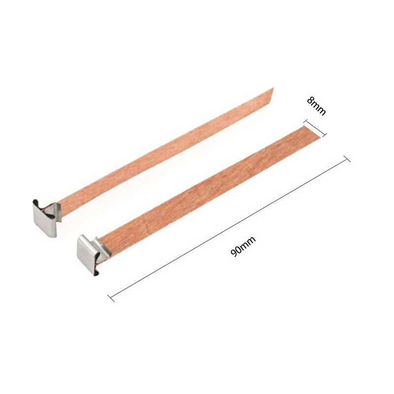 10 stk trævæge voks stearinlys kerne firkantet lysestage holder faner stativ legeret gør-det-selv håndværk olielamper laver forsyninger fest: 8 x 90mm