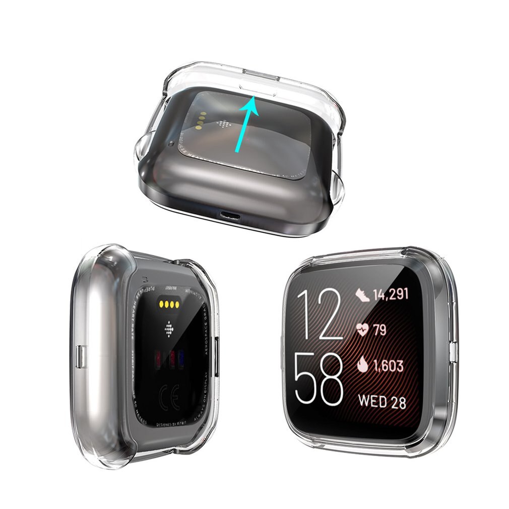 Soft Tpu Case Voor Fitbit Versa Band Waterdicht Horloge Shell Cover Screen 8 Kleur Protector Smart Horloge
