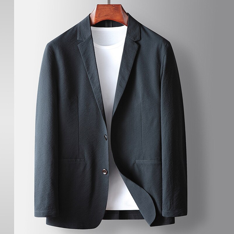 Veste de costume de styliste pour homme, Blazer, légèrement froissé, pour le travail, décontracté, tendance, printemps, 2022: Ink Green / XL-180