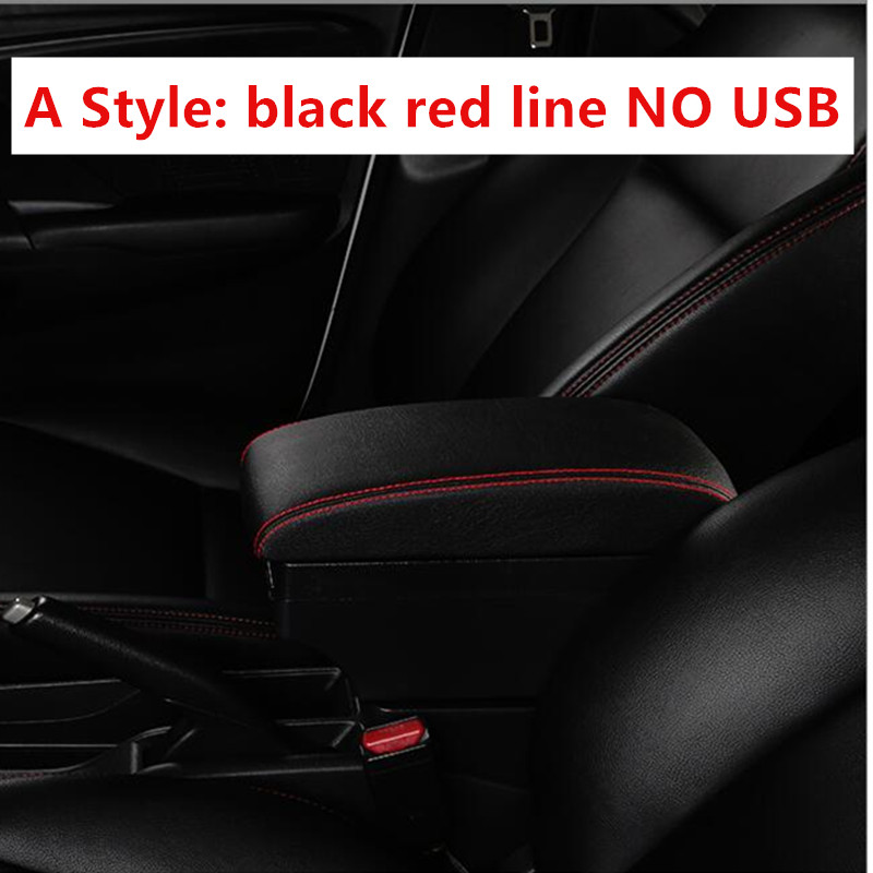 for Renault zoe armrest box central Store content Storage box USB interface: A black red line