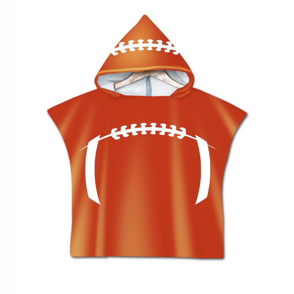 Novelty Sport American Football Rugby Baby Kids Kinderen Hooded Handdoek Zwembad Zwemmen Bad Strand Poncho Handdoek Cape