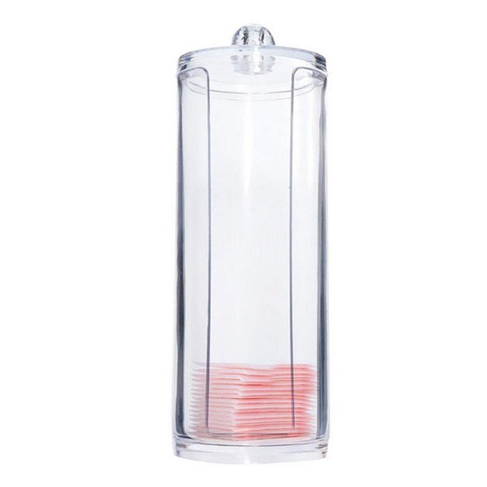Acrylic Cotton Swab Organizer Box Portable Round Container Storage Case Make up Cotton Pads Q-tip Box Cotton Swab Container