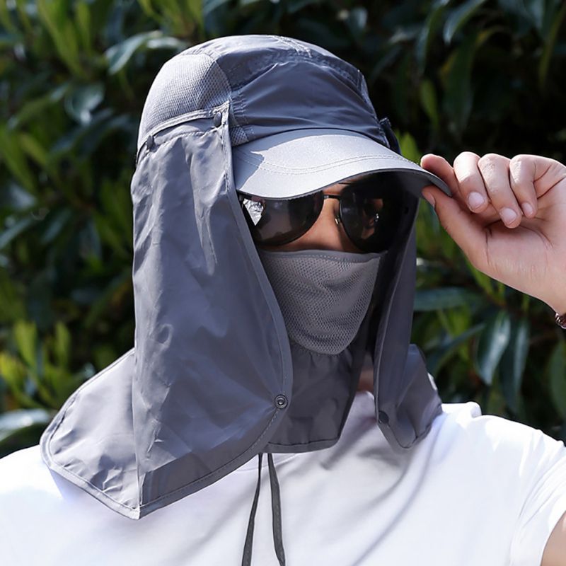 Unisex sommerhat solbeskyttelse hat uv beskyttelse ansigt halsklap solhætte ansigt mand udendørs fiskeri vandreture arbejde afslappet hat