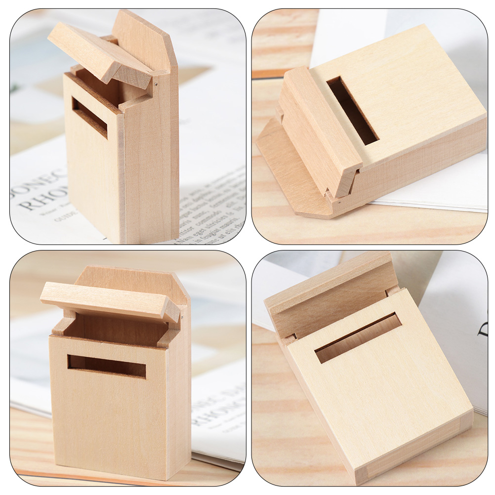 2pcs Mini House Mailbox Decorative Mailbox Model Doll House Decorations