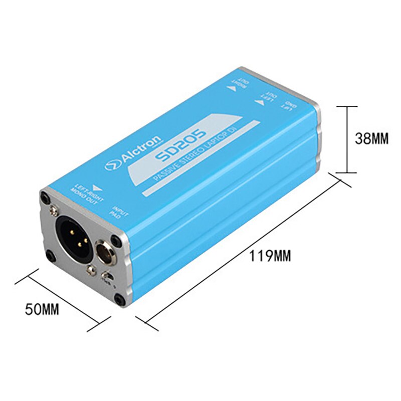 Alctron SD205 Passive Direct Box ,Stereo DI Box Convert Unbalanced to Balance o Signal Processor