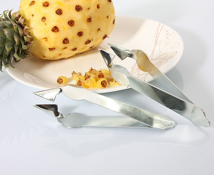 1pc køkkengadget rustfrit stål ananaskniv dobbeltsidet ananas ananas skæremaskiner ananas øje frø skære klip ekx 141