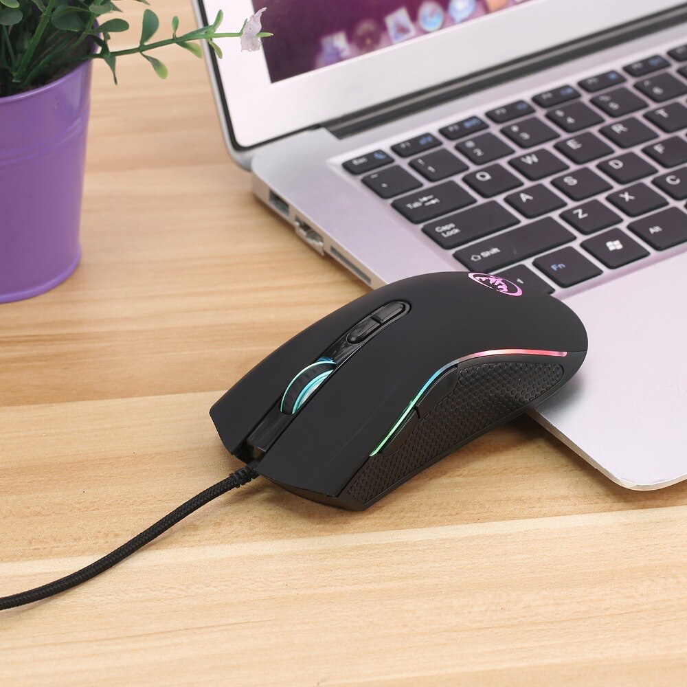 A869 Wired Mouse 3600 DPI 7 Buttons 7 Colors ABS Material Frosted Feel Optical Mice Gaming Mause For Desktop Computer Notebook