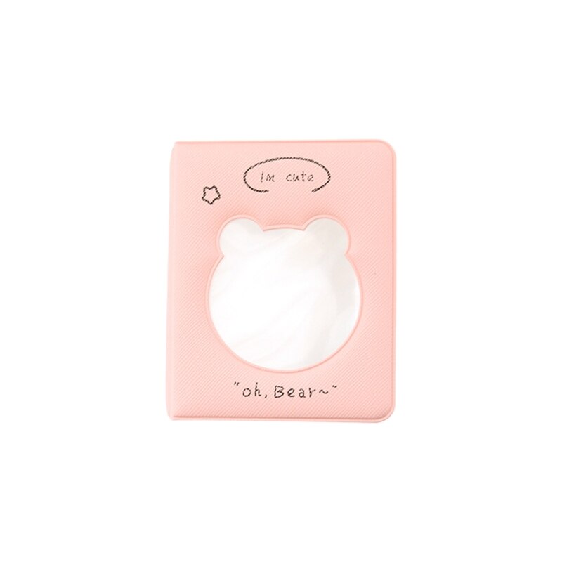 Mini Photo Album 36 Pockets for 2 X 3 Inches Instant Photos Large Capacity LOMO Photo Album Leather Photo Album: Pink trumpet