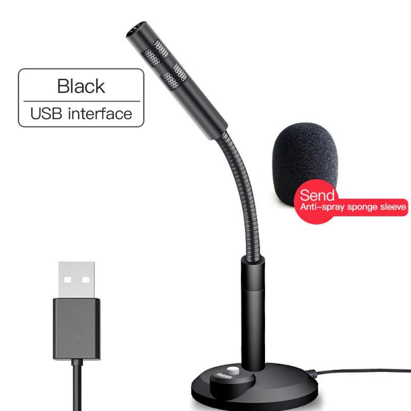 Portable USB Microphone Business Office Computer Microphone 3.5mm Jack Compatible With Multiple Audio Equipment Adjustable: F11 black USB
