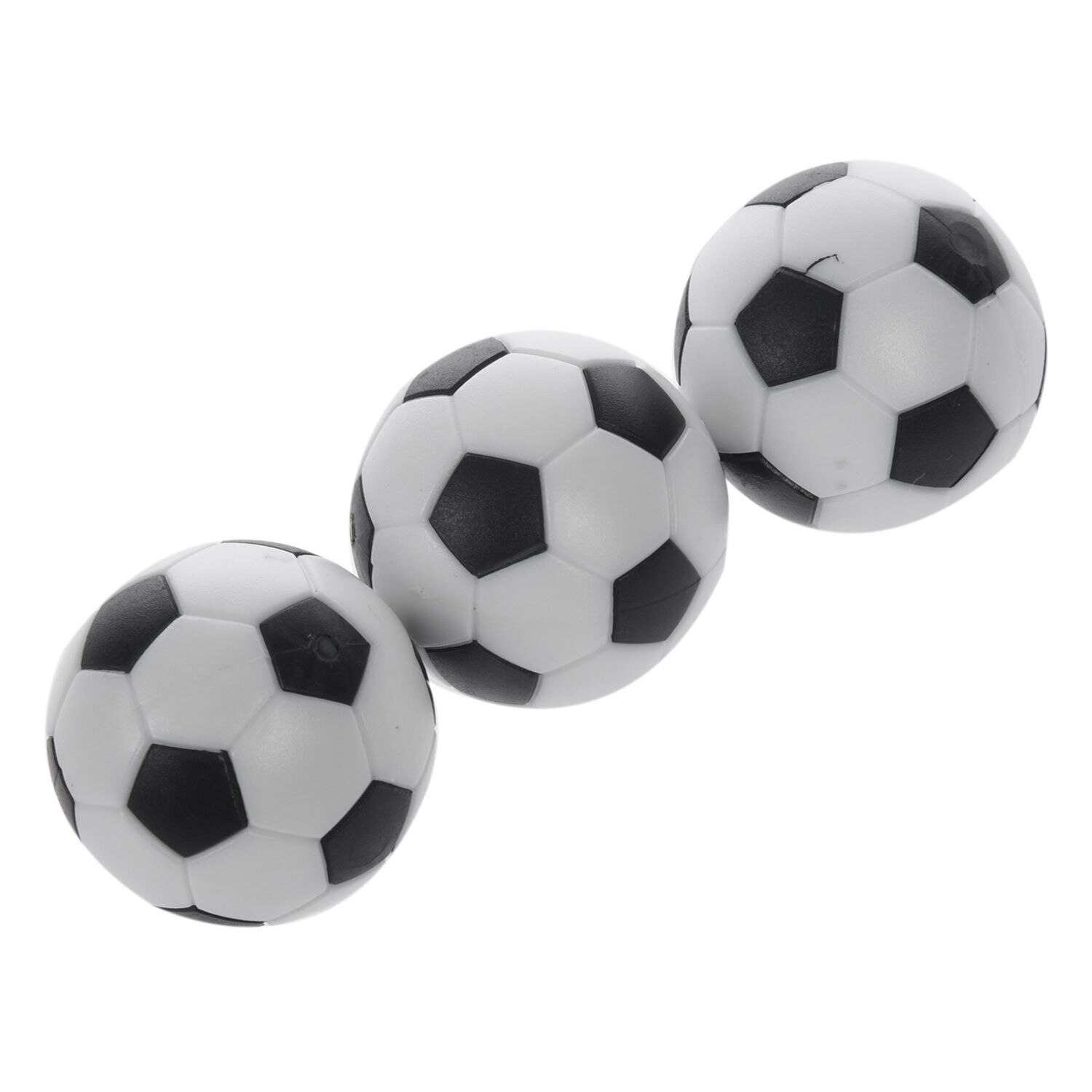 5x Kunststoff 32mm FußBall drinnen Tisch FußBall Ball Ersetzen Schwarz + weiß