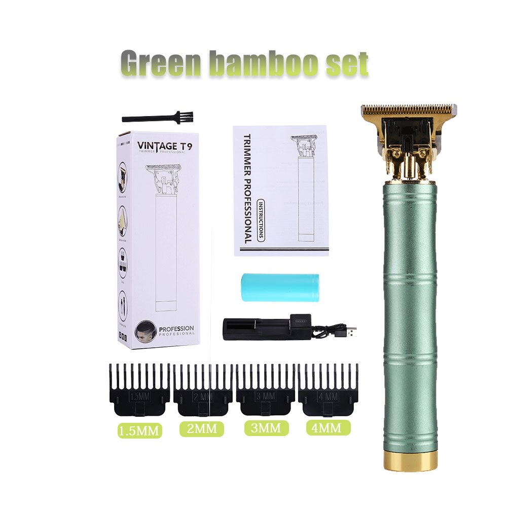 Recharge Clipper Hair Mower Haircut Machine Portable Trimmer Cutter Electric Formen Beard Shaver Hairstyle Cutting: Green bamboo 1