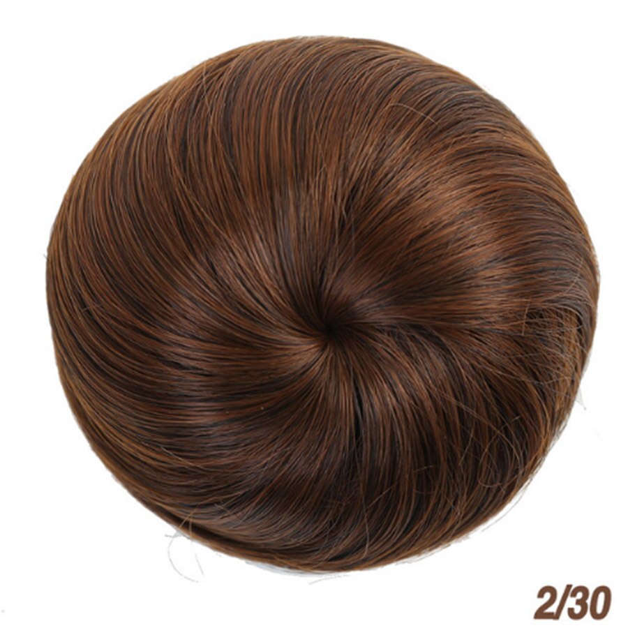 Weilai tytöt ruskea blondi pulla synteettinen chignon hiuslisäkkeisiin roller donitsi korkean lämpötilan kuitu naisille: 588-2 ja 30