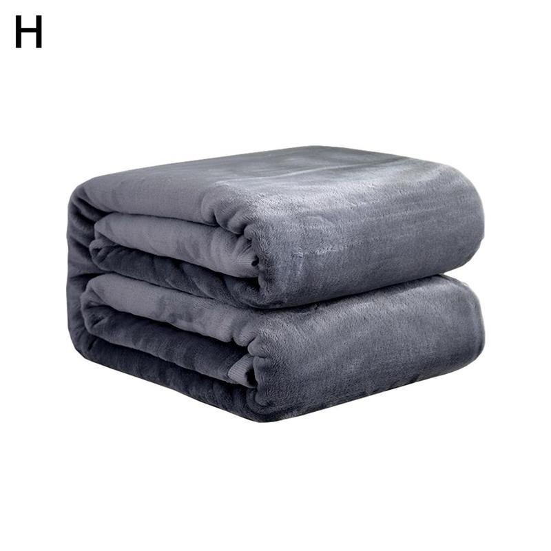 Couleur unie hiver floue flanelle couverture moelleux couvre-lit en peluche couvertures doux bleu couverture canapé corail pour lits polaire Bl S5V5: H