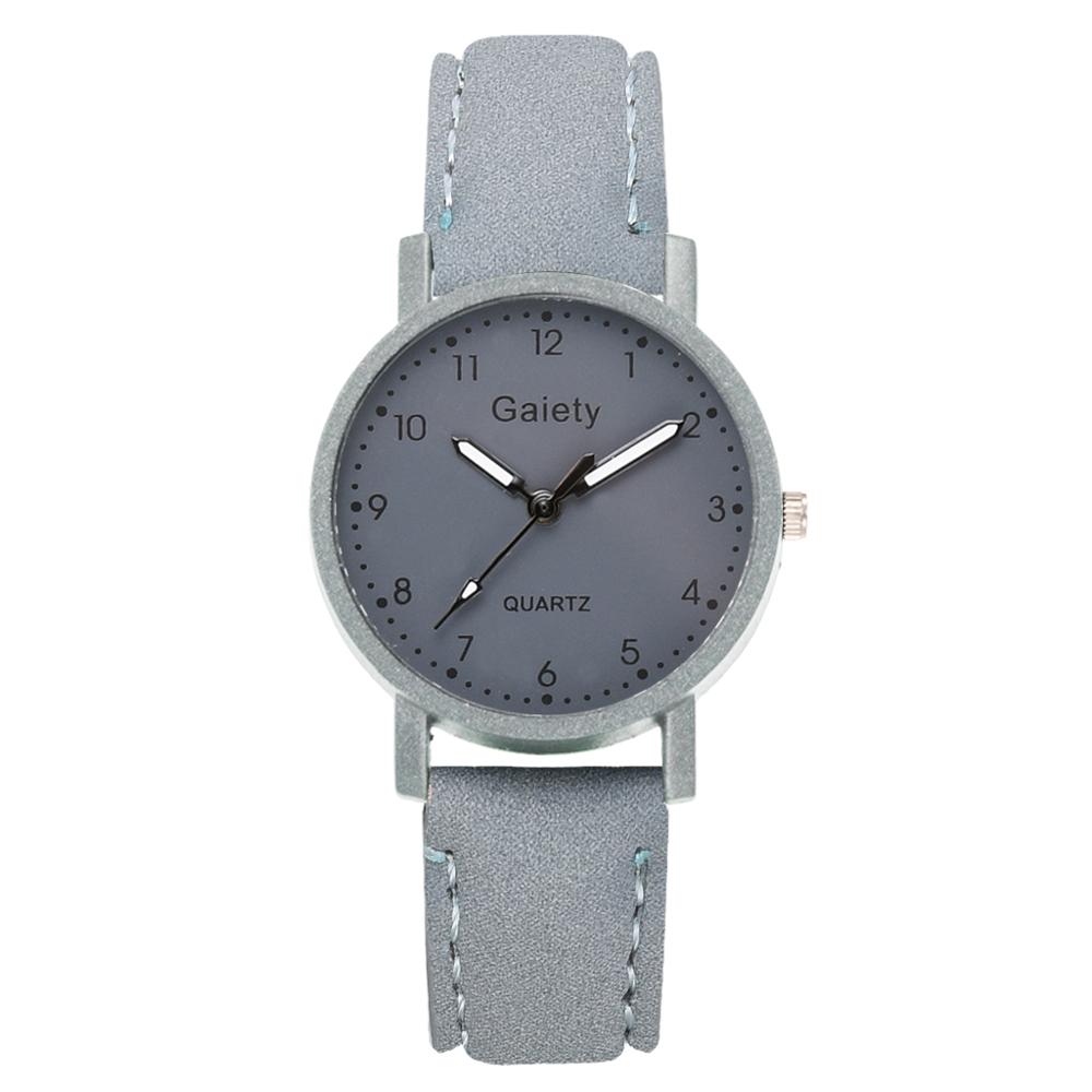 Mærke ur til kvinder enkle arabiske tal armbånd læder dame kjole kvarts ur ur til kvinder relogio feminino: 1pc grå
