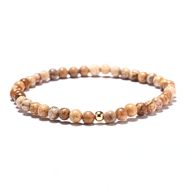 3 Pcs/Set 4mm Small Natural Stone Beads Bracelet Link Chain Tiger Eyes Braclets Sets For Men Hand Jewelry Pulseira Homme
