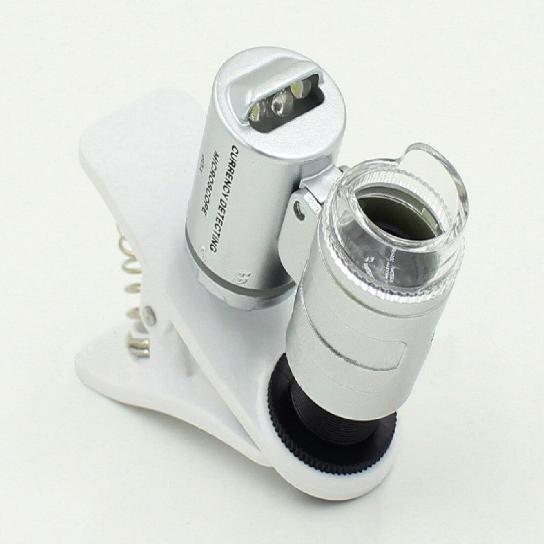 Universal 1Pcs 3LEDs Clip Mobile Phone Microscope Magnifier Micro Lens 60X Optical Zoom Telescope Camera Lens
