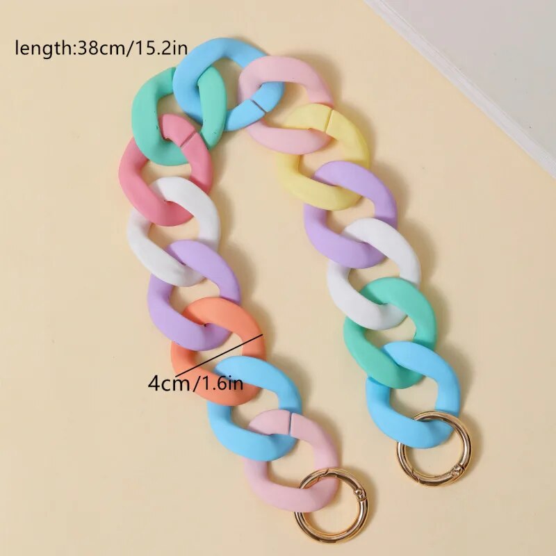 Correa de cadena de bolso de mujer versátil, cadena ancha colorida, accesorios de bolso de