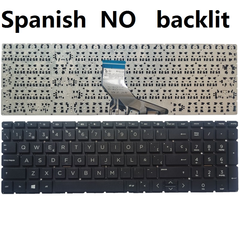 Us/Uk/Sp/Spaans/La Latin Keyboard Voor Hp 17-Door 17T-BY 17-CA 17Z-CA 15S-DU 15S-DY 15-DY 15-DW 15-CS 15t-DA TPN-C139 TPN-Q208: Spanish NO backlit