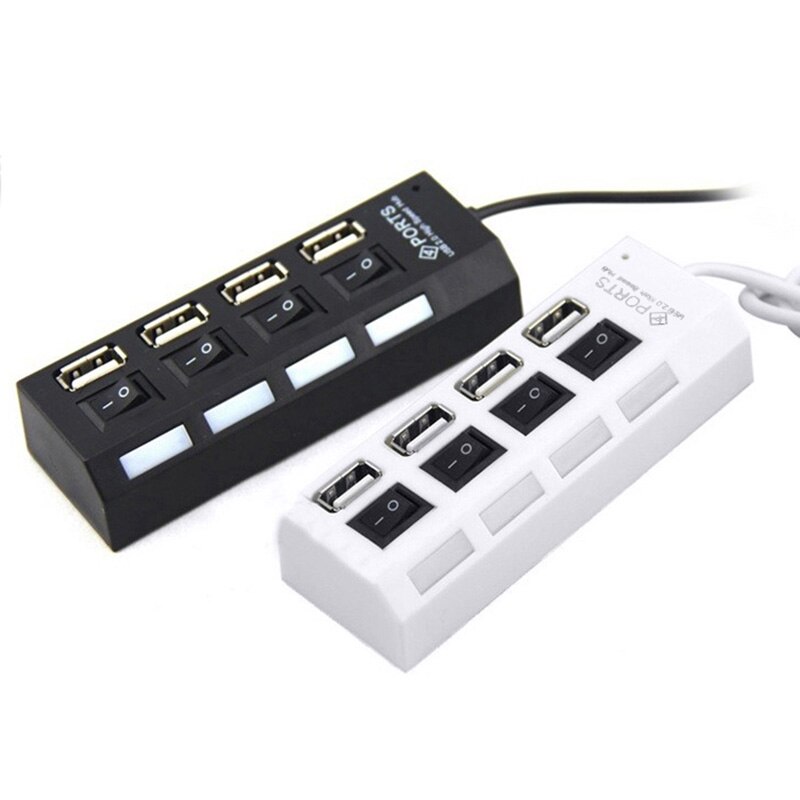 Répartiteur de Hub USB 1.1USB 4 ports 480Mbps avec interrupteur marche/arrêt séparé avec câble USB pour PC/ordinateur portable/appareil photo/souris/disque dur