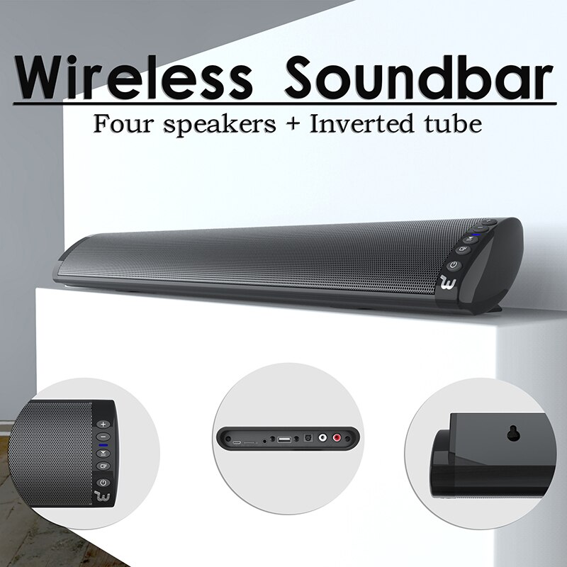 Bluetooth Muur Gemonteerde Soundbar, Verbeterde BS-41A Muur Gemonteerde Tv Bluetooth Connectiviteit Speaker Strip Geluid Bar