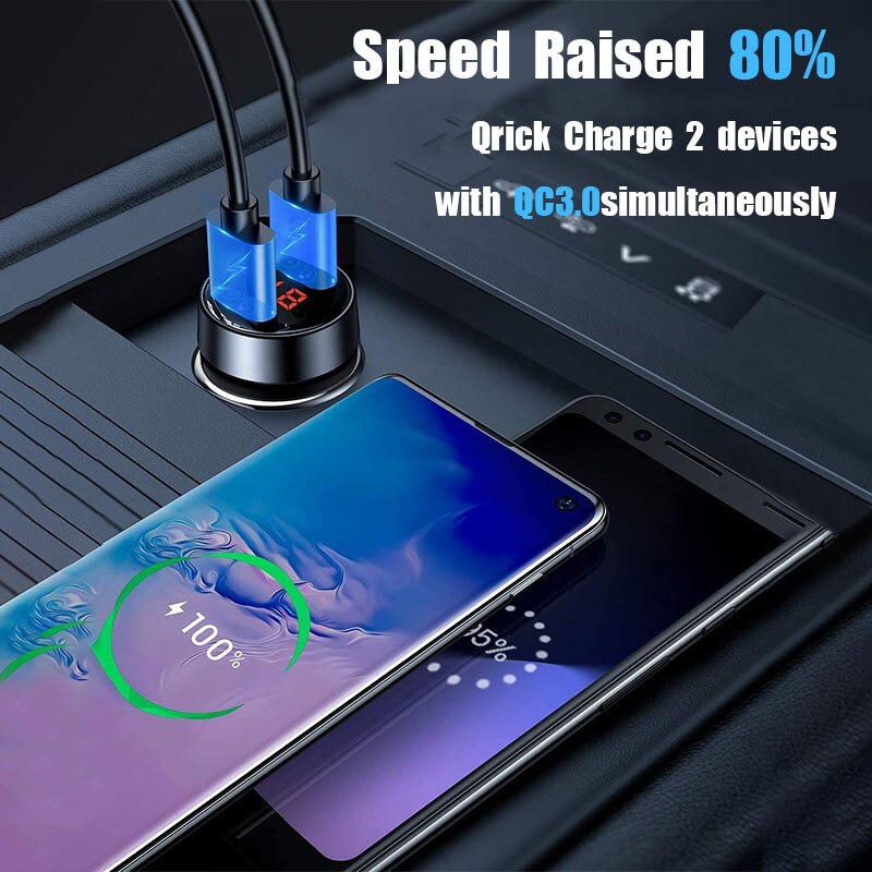 USB Car Charger For Mobile Phone On Iphone 12 Pro Max 11 5S Phone Adapter Fast Charging For Xiaomi Mi 11 9 Samsung Huawei In Car