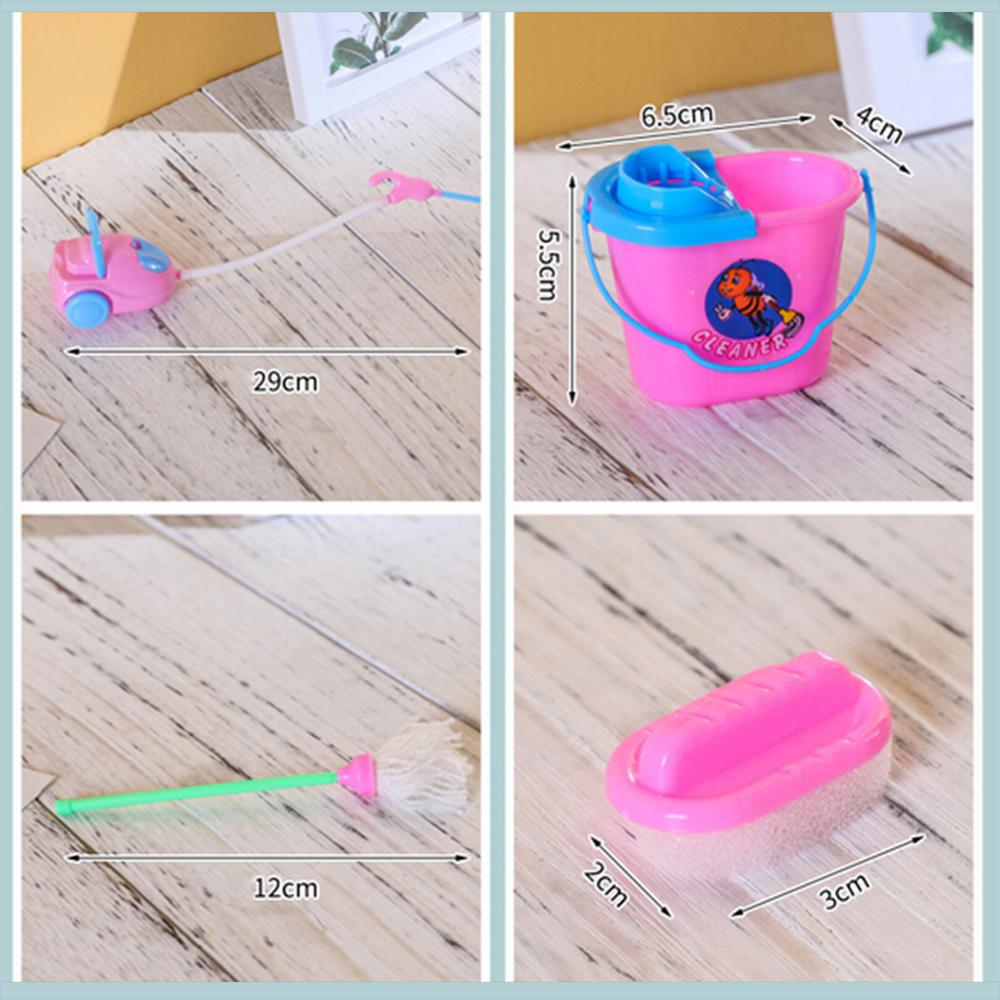 9 pièces/ensemble semblant jouer balai aspirateur Kit de nettoyage jouet maison de poupée accessoire