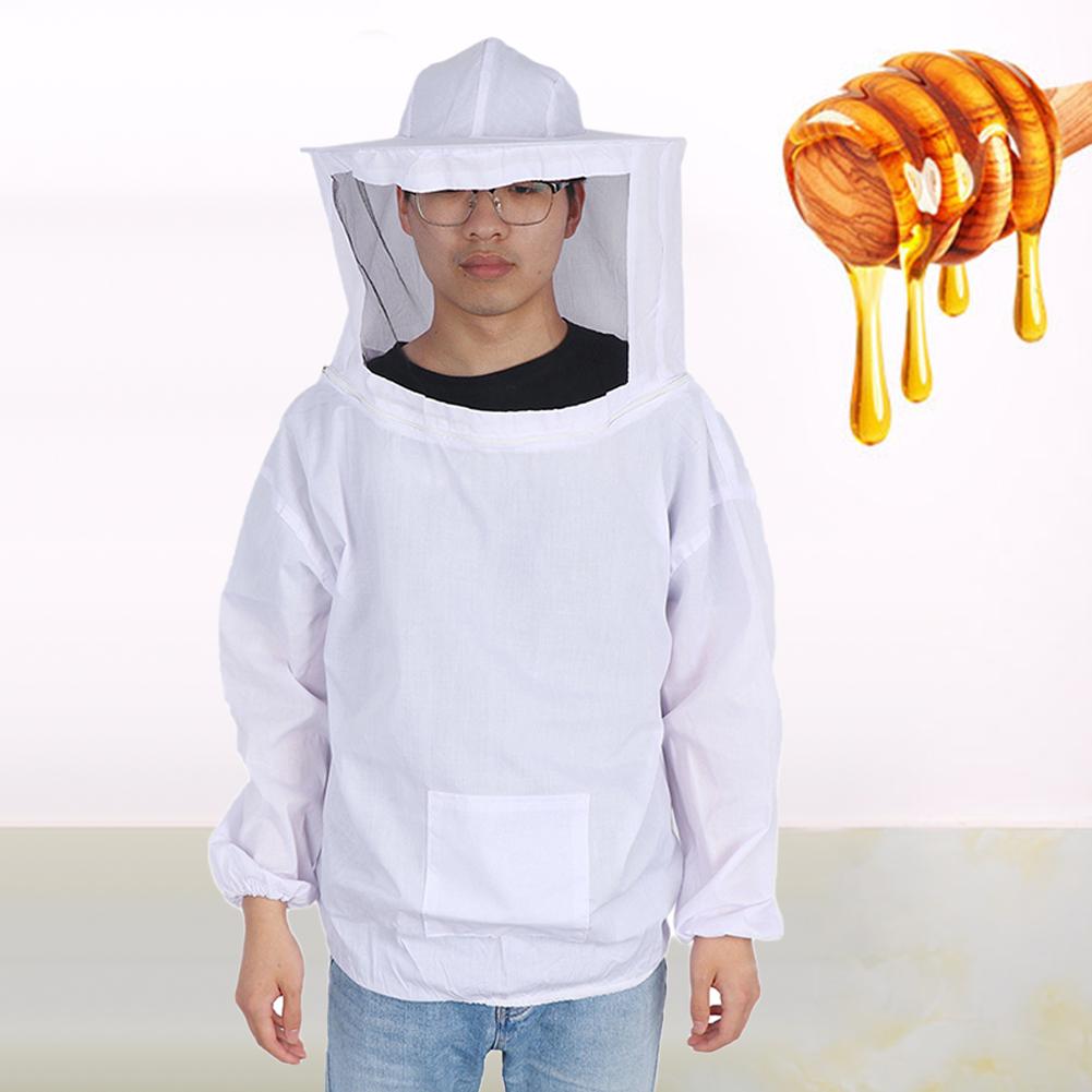 Unisex Breathable Transparent Hooded Beekeeping Suit Insect Feed Mesh Face Shield Protective Coat for Beekeepers