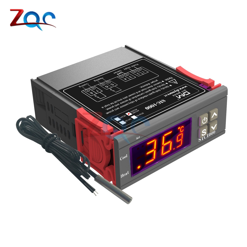 STC-1000 Temperature Controller Thermoregulator for Incubator Refrigerator Heating Cooling DC 12V / 24V / 12 -72V / AC 110 -220V