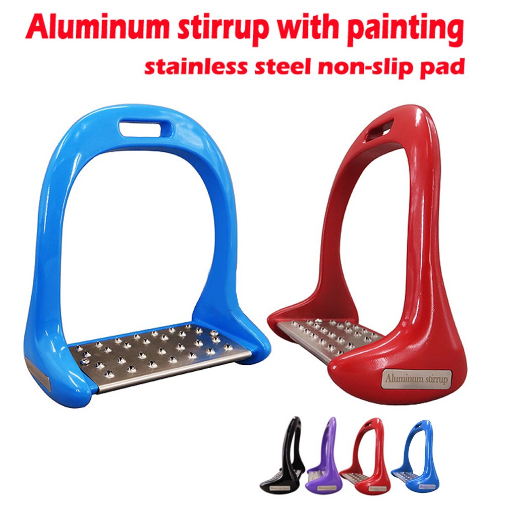 1 Pair Durable Aluminium Alloy Equipment Horse Stirrups Treads Saddle Anti Slip Riding Pedal Lightweight Equestrian Safety