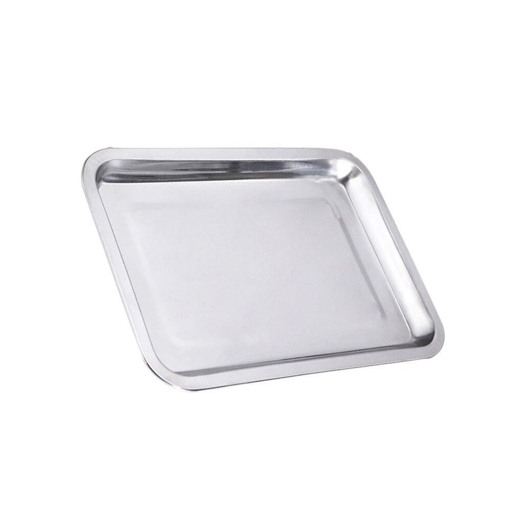 Stainless Steel Food Tray Thickened Food Tray Flat Square Grill Tray Non Toxic Food Tray Size 2