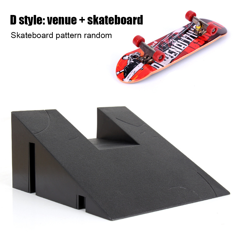Mini Vingertop Site Park Met Oprit Scène Combinatie Training Games Vinger Skateboard Set Spelen Kinderen Kids Speelgoed Zwart: D