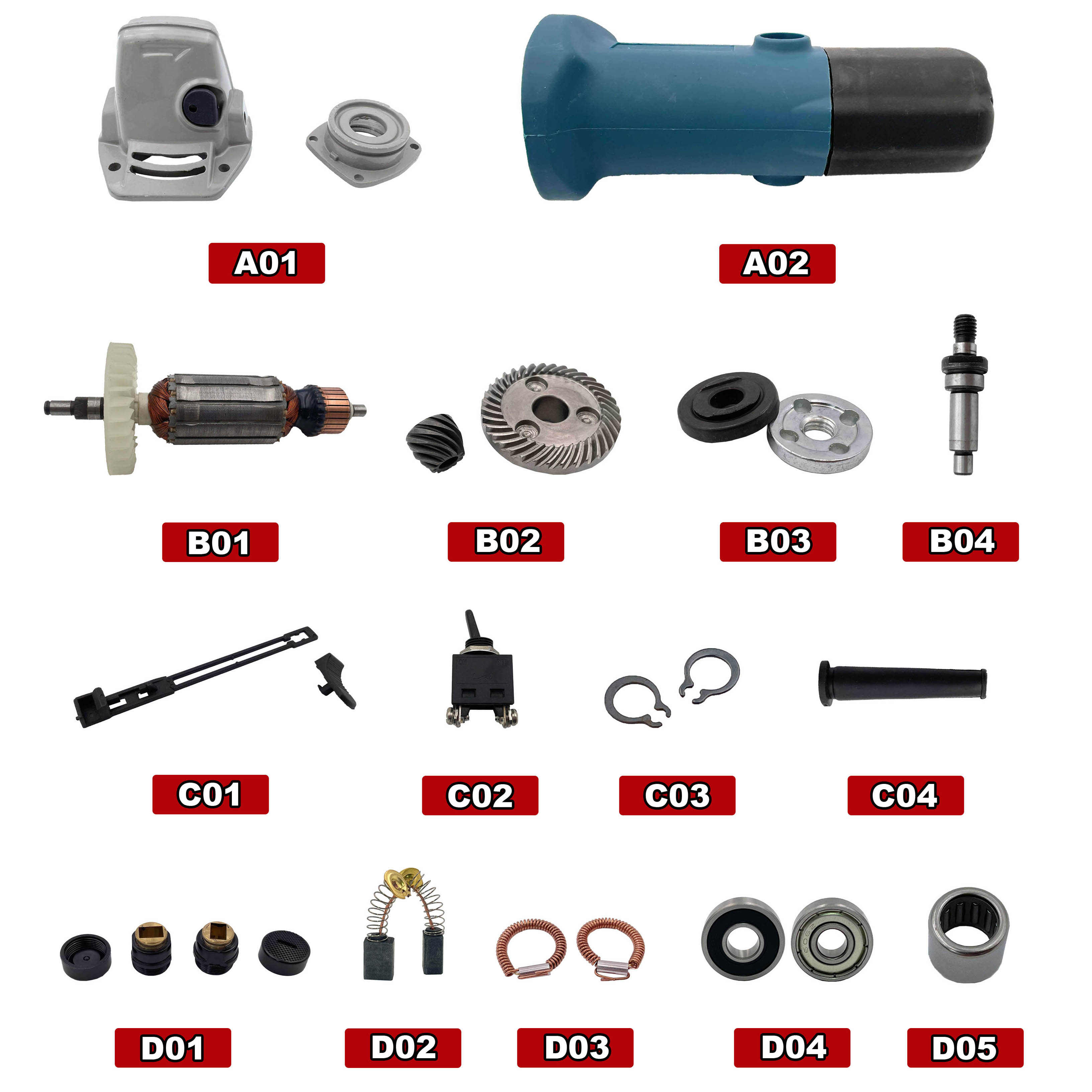 Remplacement de Rotor à Armature pour meuleuse d&#39;angle MAKITA AC220V-240V 9523NB 9524NB 9525NB, sans palier ni brosse en carbone, 9523