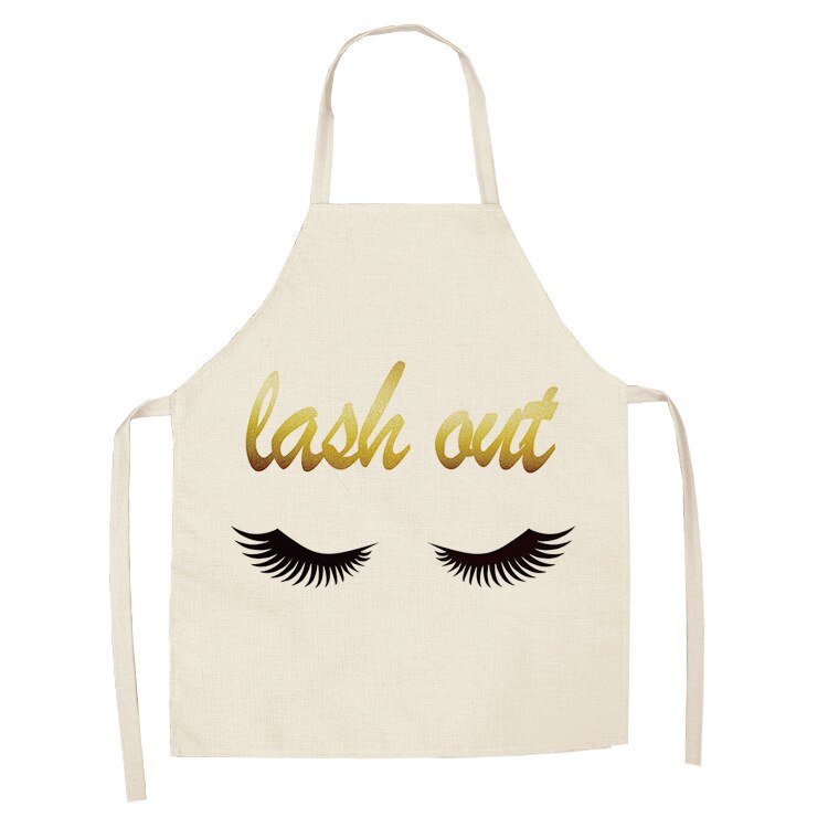 Cils des yeux imprimés maison cuisine tablier propre imperméable à l'eau résistant à l'huile tablier enfants hommes femmes Chef cuisine Aprons53-65cm: ILW-0006-09