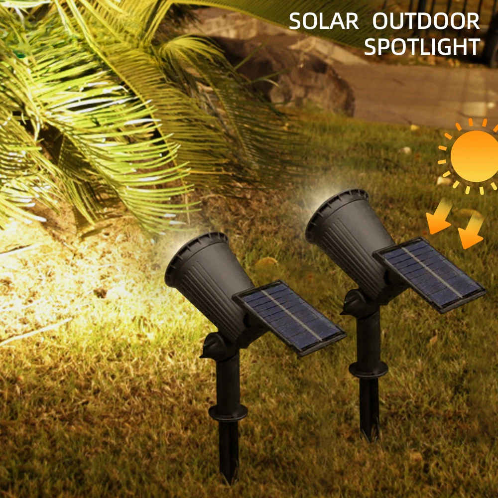 9/4 LED Solar LED-lichtspots Buiten IP65 Waterdichte verlichting Helderheid instelbaar voor tuin Achtertuin Oprit Patio Decor