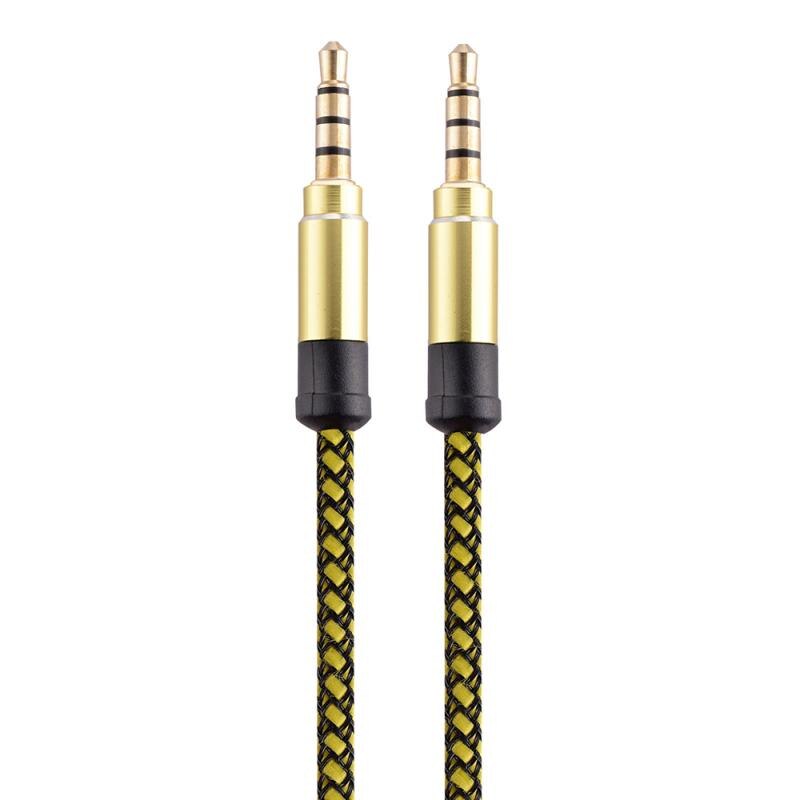 1.5m 3m di Nylon Jack Audio Cavo da 3.5mm Maschio A 3.5mm Maschio Aux Cavo Kabel Oro Spina auto Cavo per il iPhone Samsung Altoparlante Del Telefono: 02 / 3m