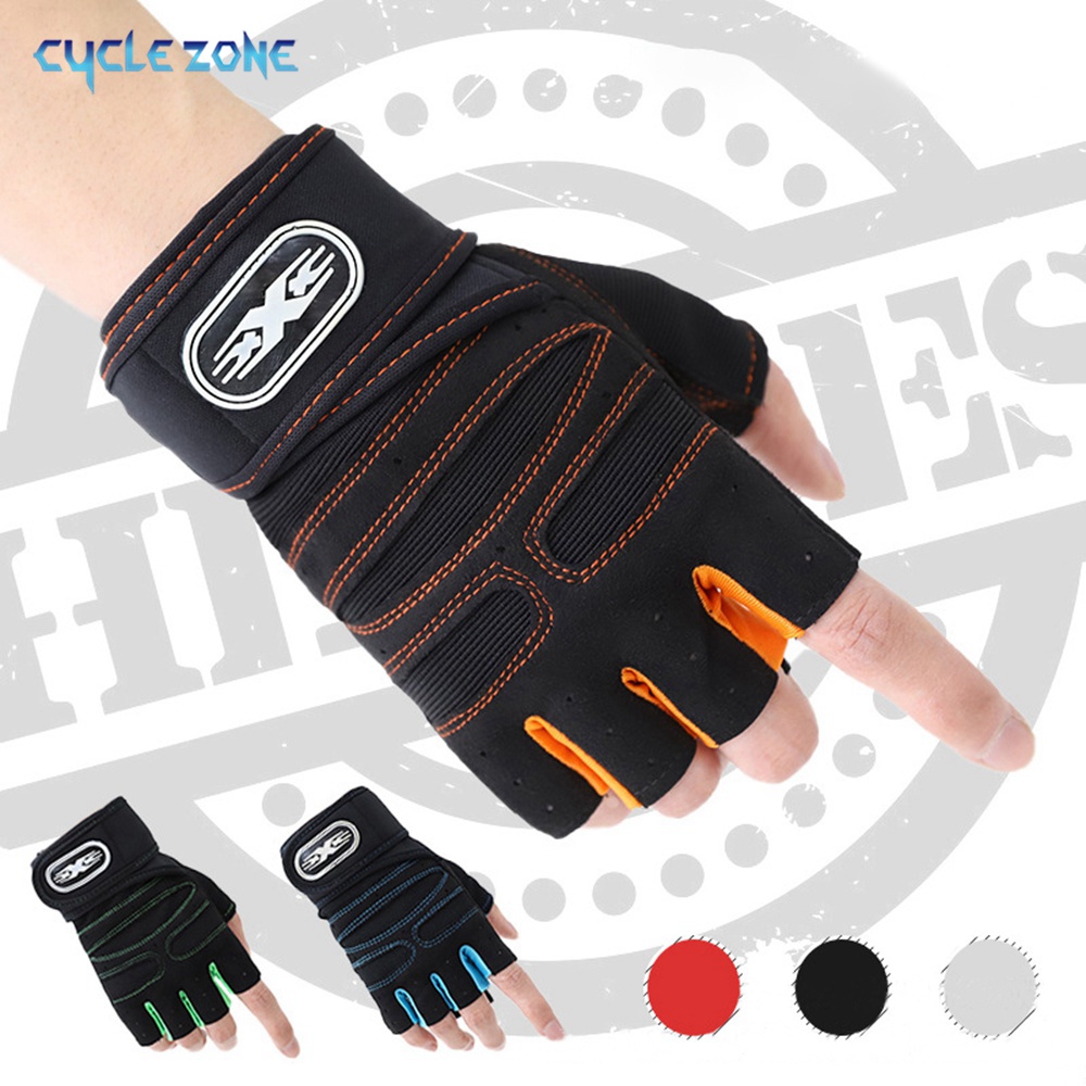 Trainingshandschuhe für Männer und Frauen, Gewichtheben, Halbfinger-Handschuh mit Handgelenkbandage für Fitnessstudio, Sport, Ausbildung, Fahrrad, Motorradfahrer